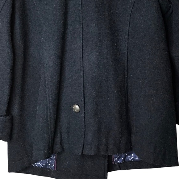 Anthropologie Celestial Deep Navy Pea Coat Jacket Wool Blend Button Fron… - Picture 14 of 16